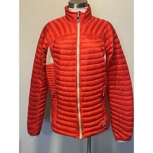 Eddie Bauer FIRST ASCENT EB 800 Fill Goose Down Puffer Jacket Women XL Tall Red